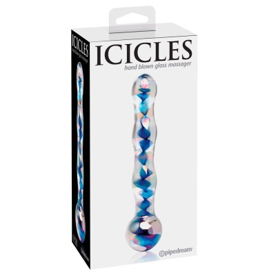 Icicles No. 8 Bezszwowe Szklane Dildo z Efektem Tęczy 17,5 cm - 1