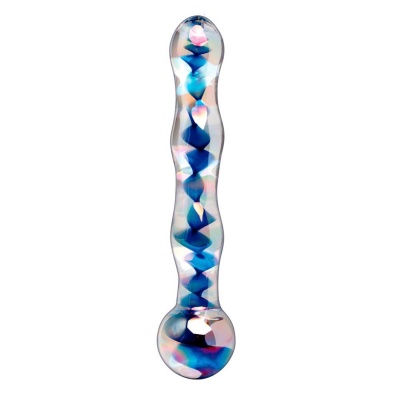 Icicles No. 8 Bezszwowe Szklane Dildo z Efektem Tęczy 17,5 cm - 1 2
