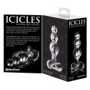 Korek analny Icicles No. 47 Clear – ręcznie formowane szkło borokrzemowe, potrójna struktura segmentów, długość całkowita 10,5 c - 4
