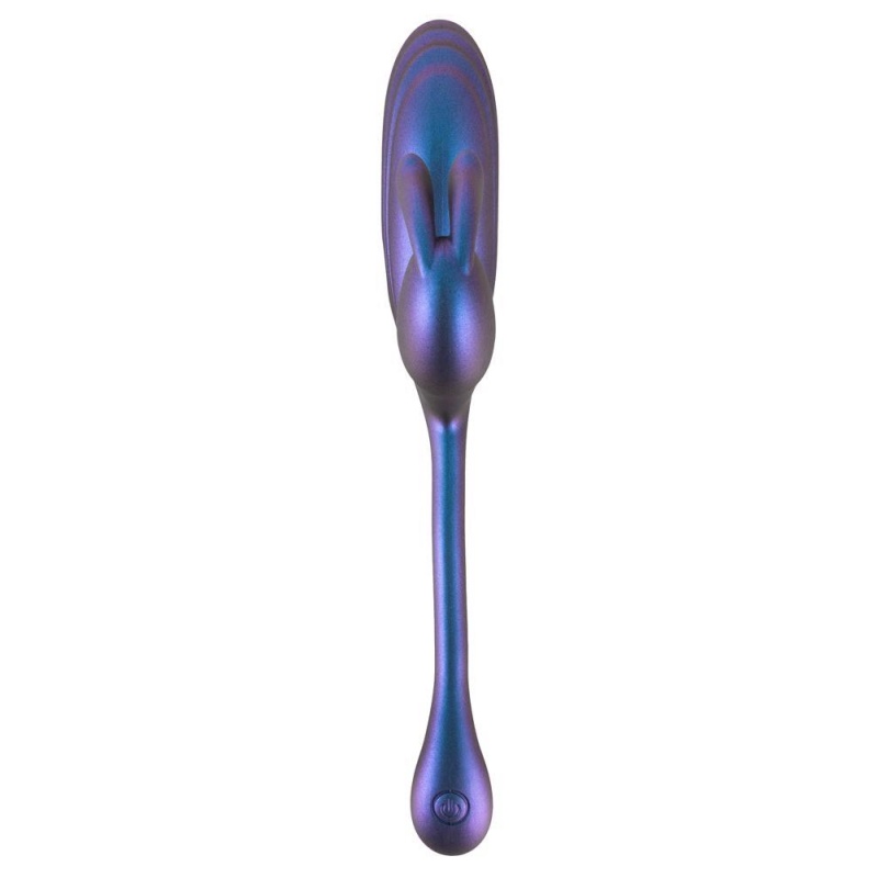 Metallic Flexible Double - podwójny wibrator z elastycznym wibro-króliczkiem, 22,5 cm - 4