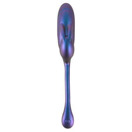 Metallic Flexible Double - podwójny wibrator z elastycznym wibro-króliczkiem, 22,5 cm - 4