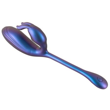 Metallic Flexible Double - podwójny wibrator z elastycznym wibro-króliczkiem, 22,5 cm - 6