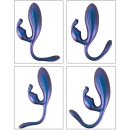 Metallic Flexible Double - podwójny wibrator z elastycznym wibro-króliczkiem, 22,5 cm - 8