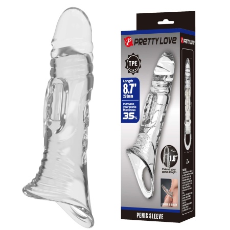 Penis Sleeve 8.7" Extender - rękaw przedłużający o 22 cm i pogrubiający - 2