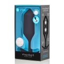 b-Vibe Snug Plug 6 Czarny - obciążony korek analny z silikonu medycznego, Ø 5,5 cm, długość 16 cm - 1