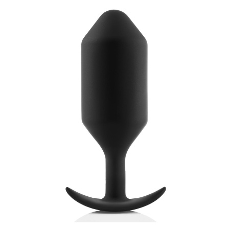 b-Vibe Snug Plug 6 Czarny - obciążony korek analny z silikonu medycznego, Ø 5,5 cm, długość 16 cm - 2