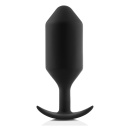 b-Vibe Snug Plug 6 Czarny - obciążony korek analny z silikonu medycznego, Ø 5,5 cm, długość 16 cm - 2