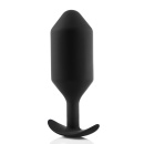 b-Vibe Snug Plug 6 Czarny - obciążony korek analny z silikonu medycznego, Ø 5,5 cm, długość 16 cm - 4