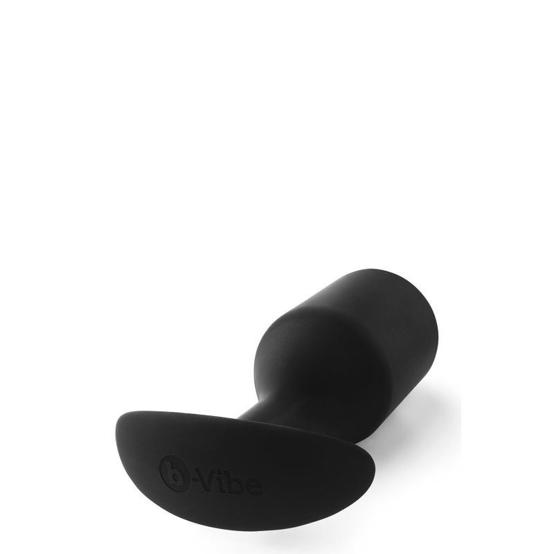 b-Vibe Snug Plug 6 Czarny - obciążony korek analny z silikonu medycznego, Ø 5,5 cm, długość 16 cm - 5