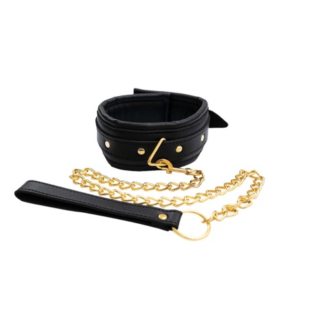 Collar with detachable leash - 1