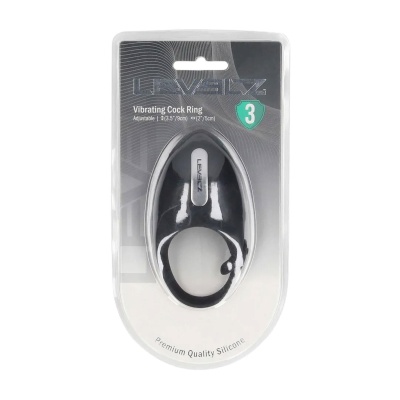 Adjustable Vibrating Silicone Cockring - Black - 1 2