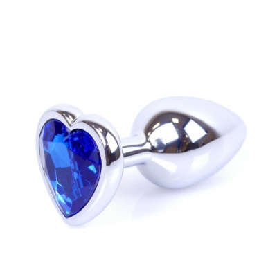 MyLove Toys - Jewellery Silver  Heart PLUG- Dark Blue - 1