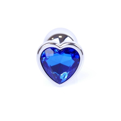 MyLove Toys - Jewellery Silver  Heart PLUG- Dark Blue - 1 2