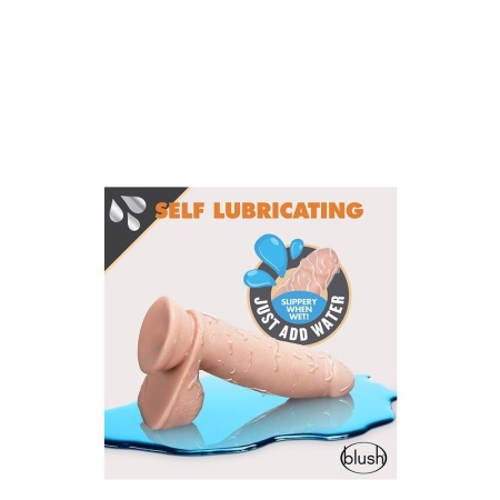 Dildo samosmarujące Glide 7 z przyssawką i jądrami, 17,7 cm - 3