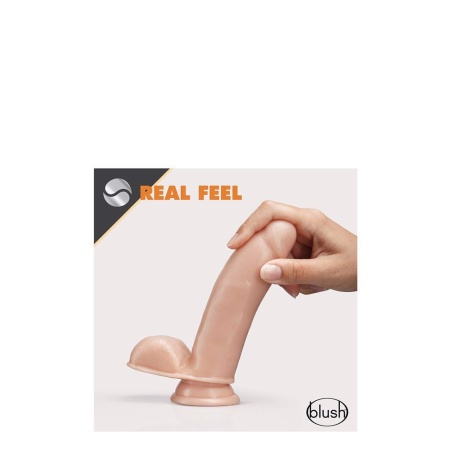 Dildo samosmarujące Glide 7 z przyssawką i jądrami, 17,7 cm - 5
