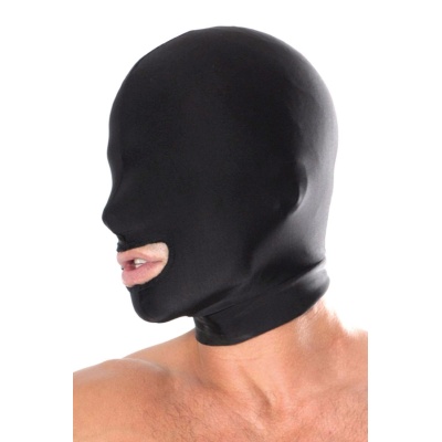 FETISH FANTASY SERIES SPANDEX OPEN MOUTH HOOD BLACK - 1