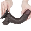 Sliding-Skin Dwuwarstwowe Dildo z Przyssawką 19,5 cm (brązowy) - 5