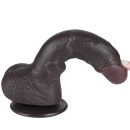 Sliding-Skin Dwuwarstwowe Dildo z Przyssawką 19,5 cm (brązowy) - 13