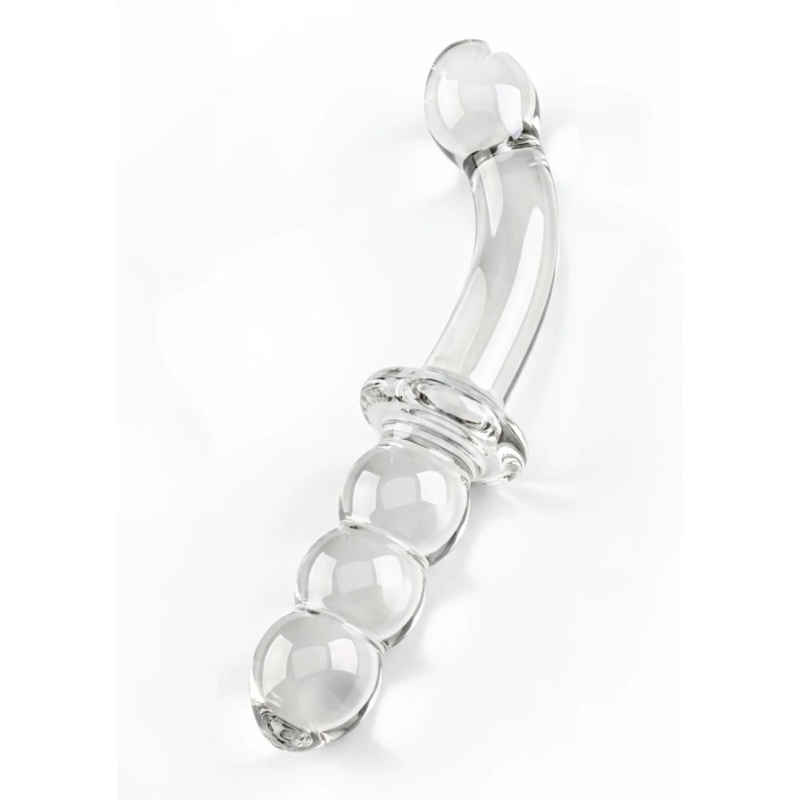 Dildo szklane dwustronne Dual-Ended Anal & G-spot 19 cm - 1