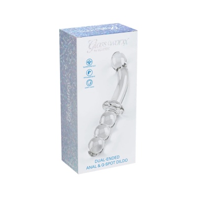 Dildo szklane dwustronne Dual-Ended Anal & G-spot 19 cm - 1 2
