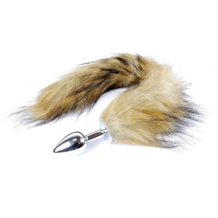 Plug analny Plug-Fox TAIL Brown XL - wtyk stożkowy 6,5 cm ze stali nierdzewnej, średnica 2,7 cm, kita 38,5 cm - 5