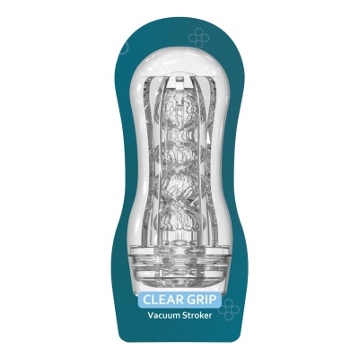 Masturbator Clear Grip Vacuum Stroker ssący, 18 cm - 1 2