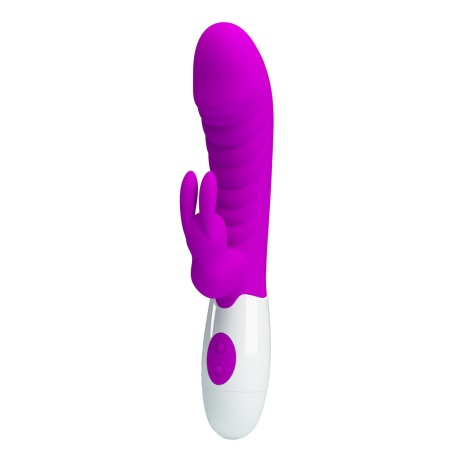Wibrator króliczek Naughty Bunny - 30 trybów wibracji, podwójna stymulacja, giętki trzon, 19,8 cm - 3