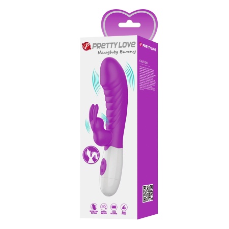 Wibrator króliczek Naughty Bunny - 30 trybów wibracji, podwójna stymulacja, giętki trzon, 19,8 cm - 11