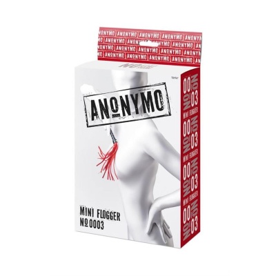 Anonymo flogger, PU leather, red, 28 cm - 1