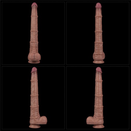 Dildo realistyczne dwuwarstwowe XXL 40,6 cm - 3
