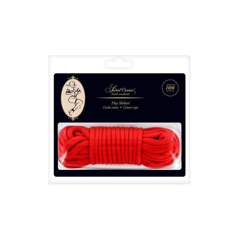 SM BONDAGE ROPE RED 10M (Size: T2) - 2