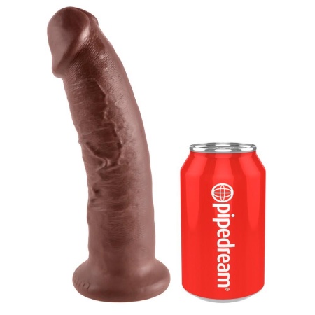 Realistyczne Dildo 9″ Brown – Podstawa Ssąca, Montaż w Uprzęży, 24 cm, Ø 5,3 cm, PVC bez ftalanów - 2