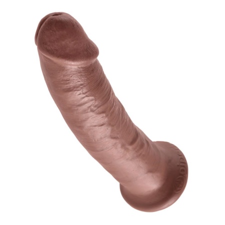 Realistyczne Dildo 9″ Brown – Podstawa Ssąca, Montaż w Uprzęży, 24 cm, Ø 5,3 cm, PVC bez ftalanów - 4