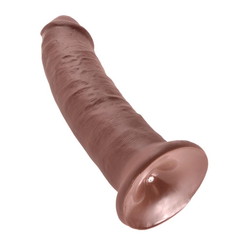 Realistyczne Dildo 9″ Brown – Podstawa Ssąca, Montaż w Uprzęży, 24 cm, Ø 5,3 cm, PVC bez ftalanów - 6