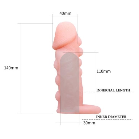 Nakładka Brave Man na penisa z wypustkami i pierścieniem 12-14 cm - 6