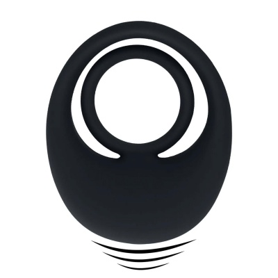 Vibrating Liquid Silicone Cock and Ball Ring - Black - 1