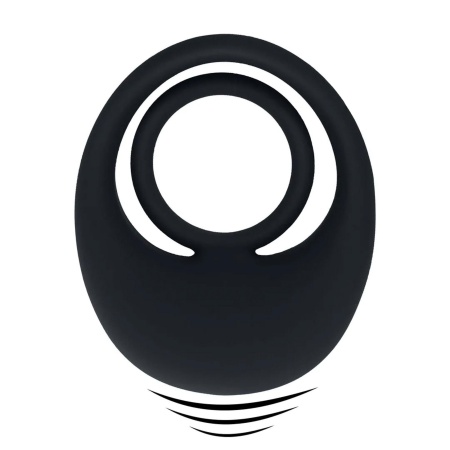 Vibrating Liquid Silicone Cock and Ball Ring - Black - 1