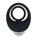 Vibrating Liquid Silicone Cock and Ball Ring - Black - 1