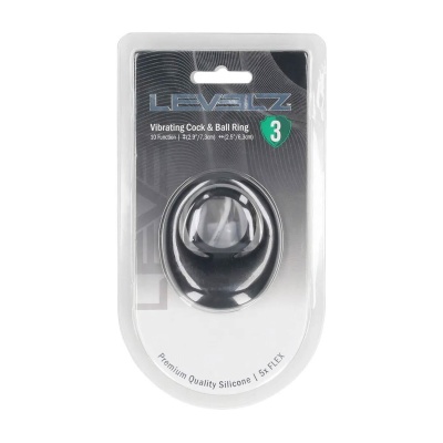 Vibrating Liquid Silicone Cock and Ball Ring - Black - 1 2