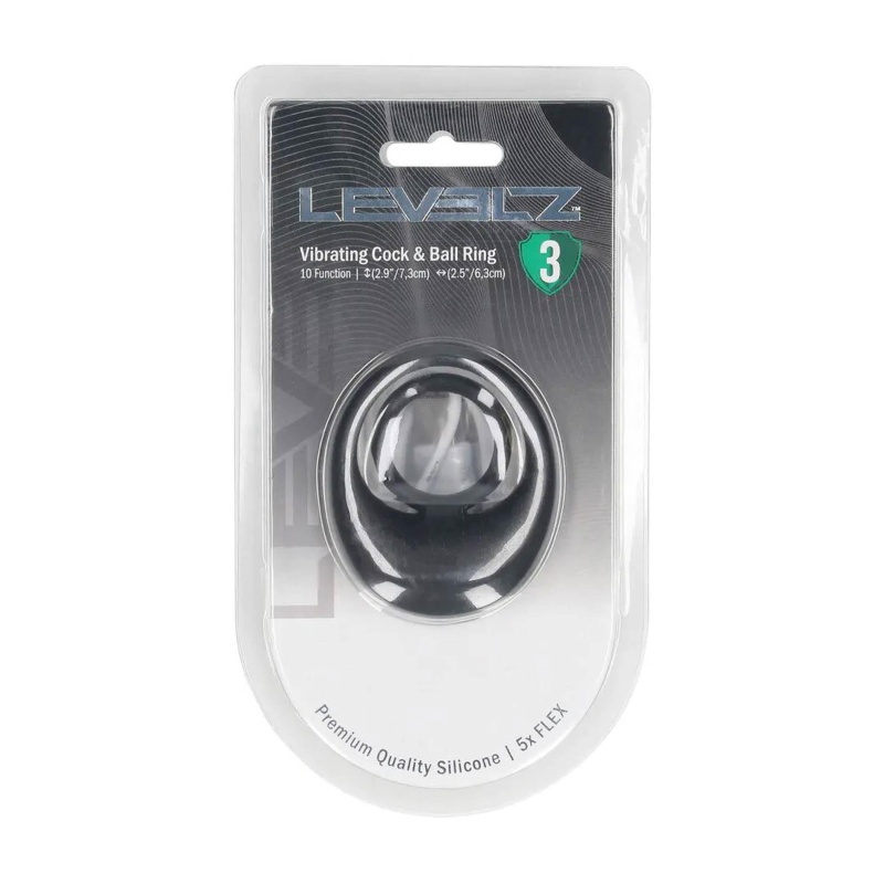 Vibrating Liquid Silicone Cock and Ball Ring - Black - 2