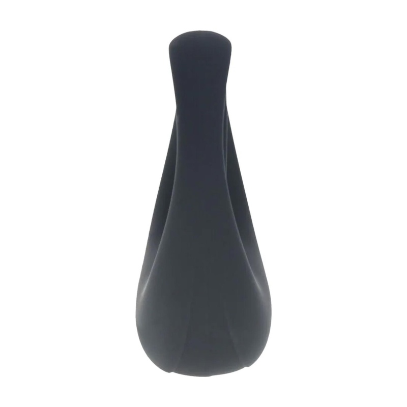 Vibrating Liquid Silicone Cock and Ball Ring - Black - 5