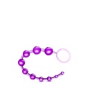 Koraliki analne Basic Beads Purple - 6 koralików o rosnącej średnicy, giętka konstrukcja z pętlą do wycofania - 2