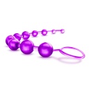 Koraliki analne Basic Beads Purple - 6 koralików o rosnącej średnicy, giętka konstrukcja z pętlą do wycofania - 3