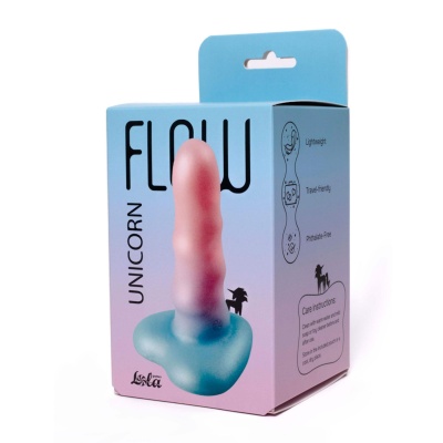 Dildo Unicorn Mini Light - kompaktowy silikonowy model ze spiralnym trzonem i przyssawką w kształcie serca - 1