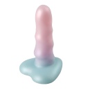 Dildo Unicorn Mini Light - kompaktowy silikonowy model ze spiralnym trzonem i przyssawką w kształcie serca - 2
