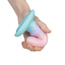 Dildo Unicorn Mini Light - kompaktowy silikonowy model ze spiralnym trzonem i przyssawką w kształcie serca - 5