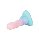 Dildo Unicorn Mini Light - kompaktowy silikonowy model ze spiralnym trzonem i przyssawką w kształcie serca - 6