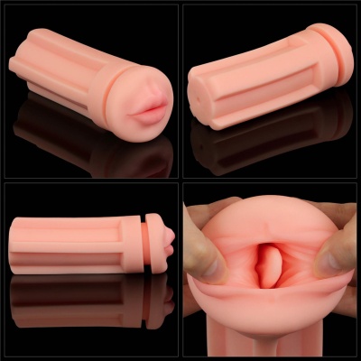 Masturbator Cream Ale 19,6 cm – teksturowany kanał ustny - 1 2