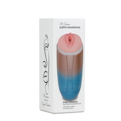 Masturbator Glow Touch z podwójnym kanałem, dwoma silnikami i 22 cm długości - 1