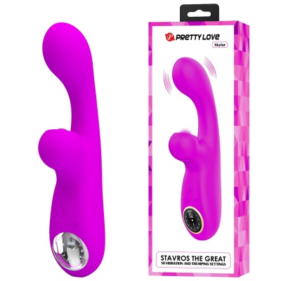 Wibrator króliczek Skylar Purple - 10 funkcji wibracji, 9 prędkości i 10 trybów pulsacji, silikon - 1